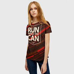 Футболка женская Run while you can, цвет: 3D-принт — фото 2