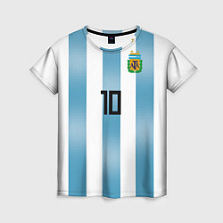Футболка женская Сборная Аргентины: Месси ЧМ-2018, цвет: 3D-принт