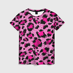 Женская футболка Розовый леопард