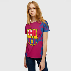 Футболка женская FC Barcelona: Purple & Blue, цвет: 3D-принт — фото 2