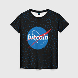 Женская футболка Bitcoin NASA