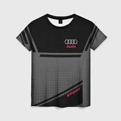 Женская футболка Audi: Crey & Black