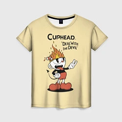 Женская футболка Cuphead: Flame Mugman
