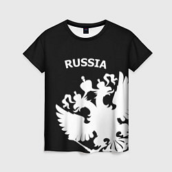 Женская футболка Russia: Black Edition