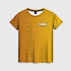 Футболка женская Chevrolet желтый градиент, цвет: 3D-принт