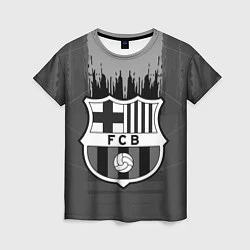 Футболка женская FC Barcelona: Grey Abstract, цвет: 3D-принт