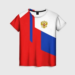 Женская футболка Russia: Geometry Tricolor