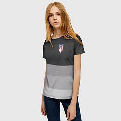 Футболка женская ФК Атлетико Мадрид: Серый стиль, цвет: 3D-принт — фото 2
