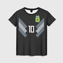 Футболка женская Аргентина: Месси гостевая ЧМ-2018, цвет: 3D-принт