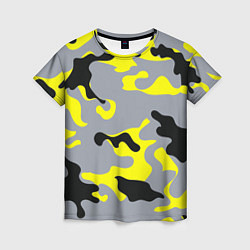 Женская футболка Yellow & Grey Camouflage