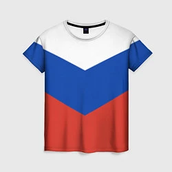 Женская футболка Российский триколор