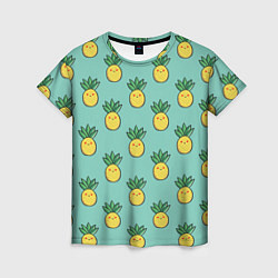 Женская футболка Веселые ананасы