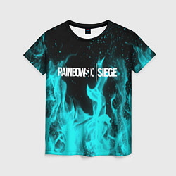 Женская футболка R6S: Turquoise Flame