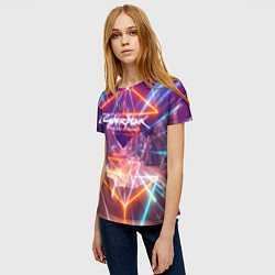 Футболка женская Cyberpunk 2077: Neon Lines, цвет: 3D-принт — фото 2