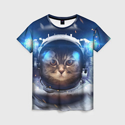 Женская футболка Кот-космонавт