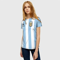 Футболка женская Марадона Аргентина ретро, цвет: 3D-принт — фото 2