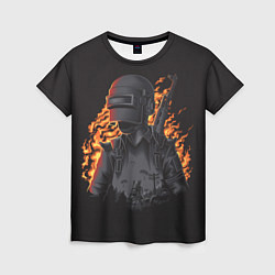 Женская футболка PUBG: Flame Soldier
