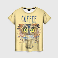 Женская футболка Owls like coffee