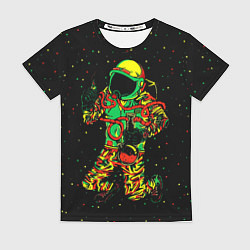 Женская футболка Космонавт с кальяном