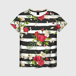 Женская футболка Розы и орхидеи