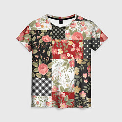 Женская футболка Лоскутный орнамент - пэчворк