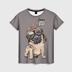 Женская футболка Brave dog pilot
