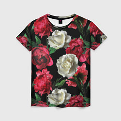 Женская футболка Красные и белые розы