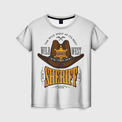 Женская футболка Sheriff - wild west
