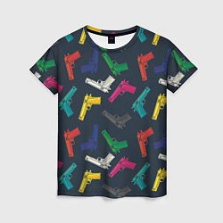 Женская футболка Разноцветные пистолеты