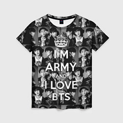 Женская футболка I am army and I lover BTS