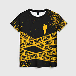Женская футболка BILLIE EILISH: Yellow & Black Tape