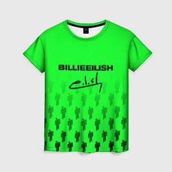 Женская футболка Billie Eilish: Green Autograph