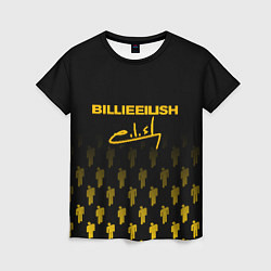 Женская футболка Billie Eilish: Yellow & Black Autograph