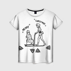 Футболка женская Merry Christmas, цвет: 3D-принт