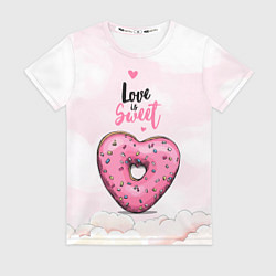 Женская футболка Пончик сердечко