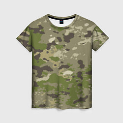 Женская футболка Камуфляж: болотный