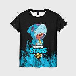 Женская футболка Brawl stars leon shark