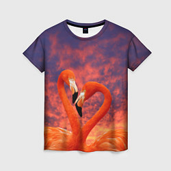 Футболка женская Flamingo Love, цвет: 3D-принт