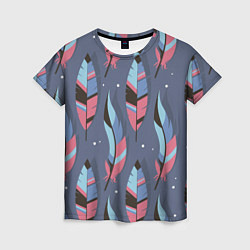 Женская футболка Арт с перьями