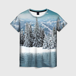 Женская футболка Зимний лес