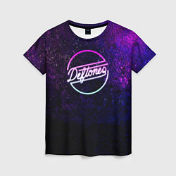 Женская футболка Deftones Neon logo
