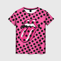 Женская футболка Rolling stones pink logo
