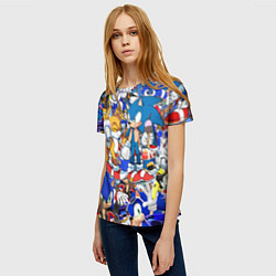 Футболка женская SONIC PATTERN, цвет: 3D-принт — фото 2