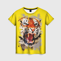 Женская футболка Оскал тигра