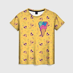 Футболка женская Минни Маус мороженое, цвет: 3D-принт