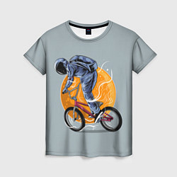 Футболка женская Космический велосипедист Z, цвет: 3D-принт