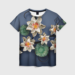 Женская футболка 3D стеклянные цветы
