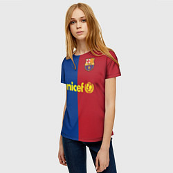 Футболка женская Форма Barcelona Messi, цвет: 3D-принт — фото 2