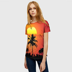 Футболка женская Пальмы на фоне моря, цвет: 3D-принт — фото 2