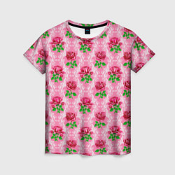Женская футболка Декор из нежных роз